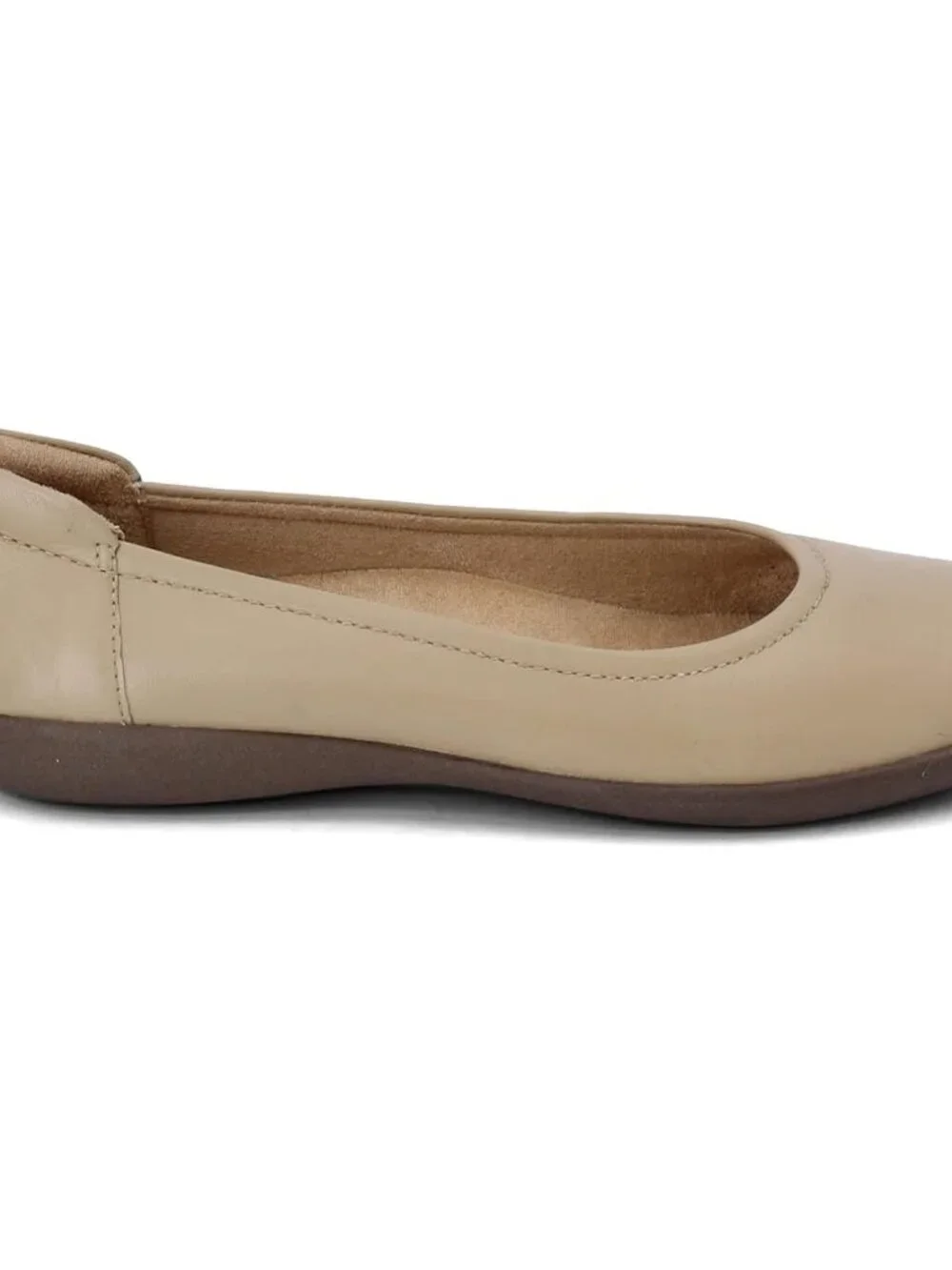 Women's Flexy Ballet Flat in Nude, Size 7 Wide - Padded Comfort & Slip-On Design